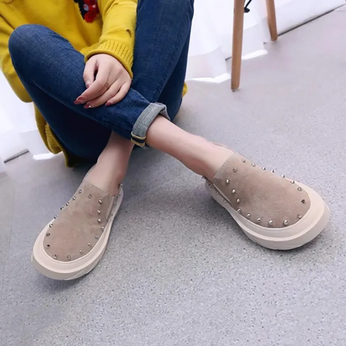 Women Artificial Suede Loafers Casual Comfort Flat Shoes