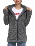 Women's Casual Hoodie Pockets Zipper Winter Coat