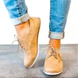 Womens Oxford Shoes Comfort Low Heel Lace-up Daily Loafers
