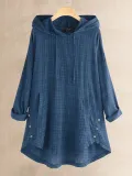 Casual Buttoned Hoodie Shirts & Tops