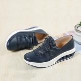 Large Size Rocker Sole Lace Up Cow Leather Shoes