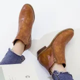 Women Ankle Boots Casual Chic Zipper Boots Artificial Leather Leopard Booties