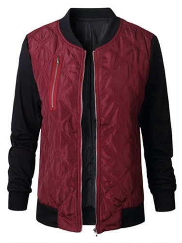 Stand Collar Patchwork Casual Jacket