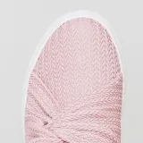 Women Knitted Twist Pink Slip On Sneakers