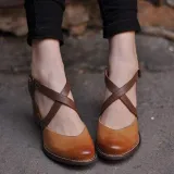 Women's high heels 8 cm with buckle strap