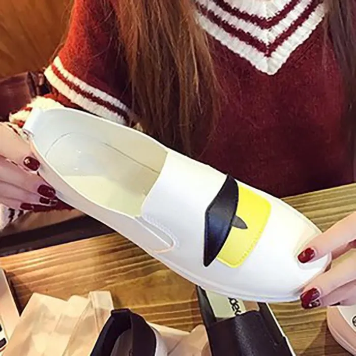 Women PU Loafers Casual Comfort Slip On Shoes