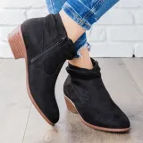 Women Low Heel Ankle Booties Comfort Plus Size
