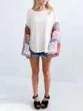 Abstract Balloon Sleeve Sweater