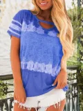 Plain Casual V Neck Shirts & Tops