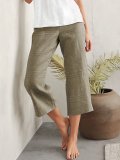 Plain Cotton-Blend Pants