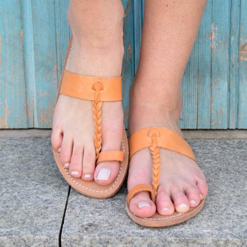 Summer PU Flats Flip-Flops Bohemian Sandals Plus Sizes