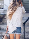 Women Fringed Casual Solid Long Sleeve Cardigan
