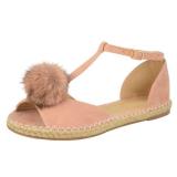 Plus Size Peep Toe Adjustable Buckle Sandals