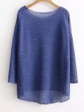 Long Sleeve Cotton Plain Crew Neck Shirts & Tops