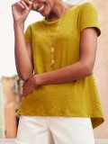 Short Sleeve Cotton-Blend Shirts & Tops