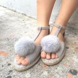 Plus Size Peep Toe Adjustable Buckle Sandals