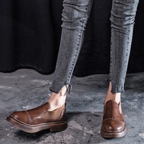 Women Casual Panel Summer Low Heel Oxfords Shoes
