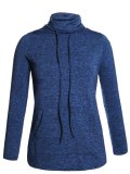 Cowl Neck Long Sleeve Spandex Pockets Women Clothing