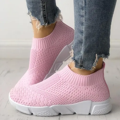White All Season Elastic Cloth Sneaker