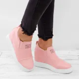 Women Faux Suede Wedge heel Sneakers Slip on Breathable Shoes
