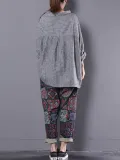 Shawl Collar Stripes Long Sleeve Blouse