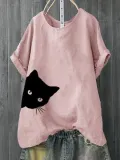 Casual Animal Printed Short Sleeve Shirts & Tops