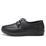 Women Lace-up Daily Spring/Fall Wedge Heel Genuine Leather Loafers