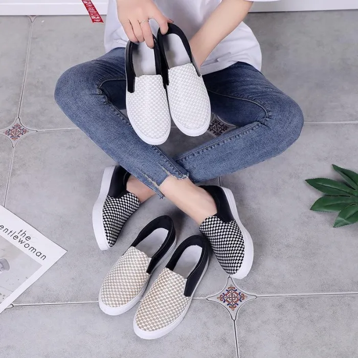 Women PU Loafers Casual Comfort Slip On Shoes