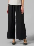 Solid Casual Loose Leg Pants