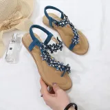 Rhinestone Clip Toe Bohemia Sandals