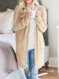 Yellow Casual Solid Knitted Quilted Coat