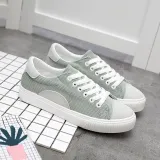 Light_green Artificial Nubuck Daily Flat Heel Sneakers