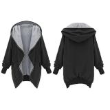 Women Solid Warm Zip Casual Coat