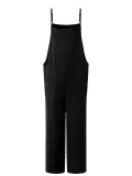 Pockets Linen Casual Loose Solid Plus Size Jumpsuits