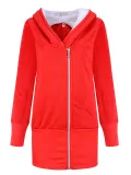 Winter Casual Holiday Zipper Cotton Hoodie Outerwear