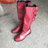 Black PU Chunky Heel Zipper Casual Winter Boots