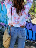 V Neck Boho Floral-Print Shirts & Tops