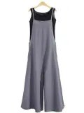 Pockets Linen Casual Loose Solid Plus Size Jumpsuits