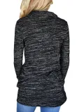 Cowl Neck Long Sleeve Spandex Pockets Women Clothing