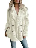 Women Sherpa Coat Fluffy Jacket Buttoned Teddy Bear Coats