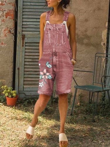 Flora Casual Denim Jumpsuit