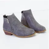 Women Ankle Boots Casual Chic Zipper Boots Artificial Leather Leopard Booties
