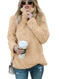 Turtleneck Solid Fleece Warm Hoodie