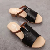 Women Summer Beach Wedge Heel Star Hollow-Out Slippers