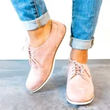 Womens Oxford Shoes Comfort Low Heel Lace-up Daily Loafers