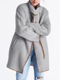 Solid Wool Blend Outdoor Coats