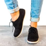 Womens Oxford Shoes Comfort Low Heel Lace-up Daily Loafers