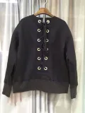 Convertible Wear Lace-up Back Casual Sweatshirt