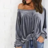 Plain Long Sleeve Blouse & Shirts
