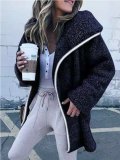 Women Hooded Sherpa Coat Shawl Collar Solid Teddy Bear Coats